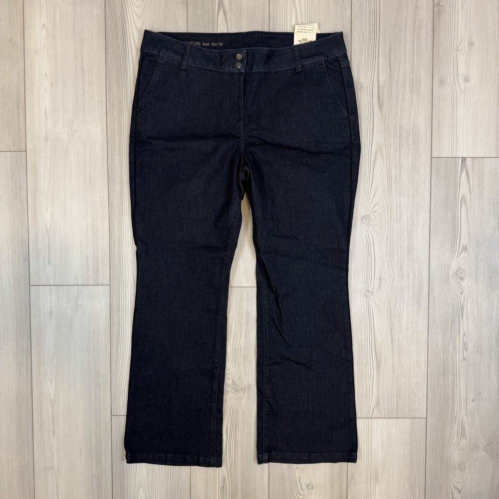 NWT Talbots Signature Boot‎ 16P/33 Dark Wash Jeans Stretch Bootcut